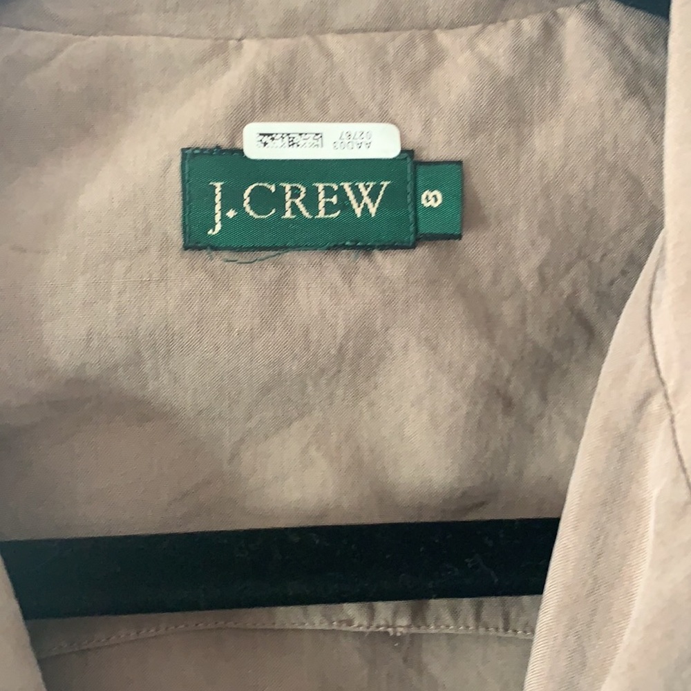 Vintage Tan Silk J. Crew Midi Dress Size 8 - Picture 3 of 6